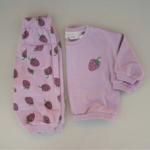 IP Indy and Pippa Lilac Strawberry Sweatshirt set NEW